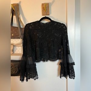 Lace Long Sleeve Crop Top